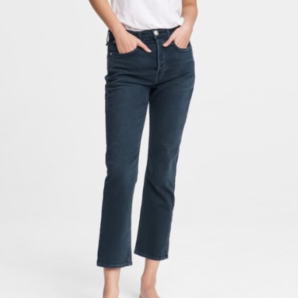 Rag & Bone Maya High Rise Ankle Slim in Minna Denim Jeans Straight Leg Gray - Picture 1 of 8